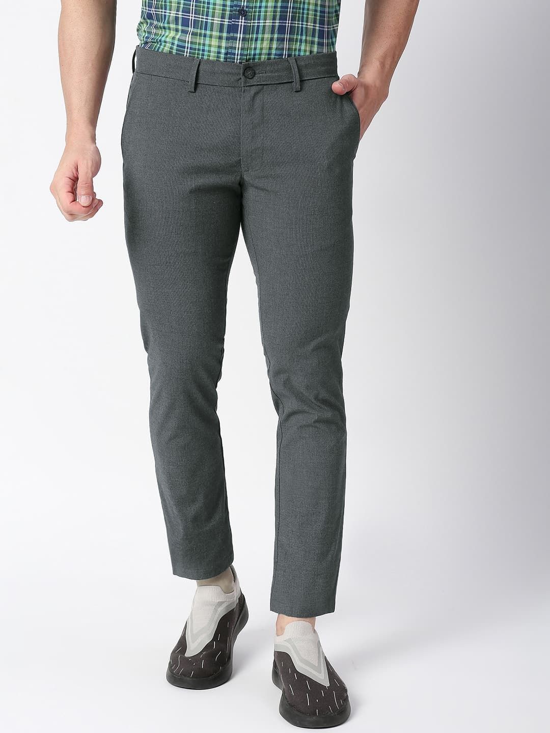 

Basics Men Mid-Rise Tapered Fit Trouser, Grey