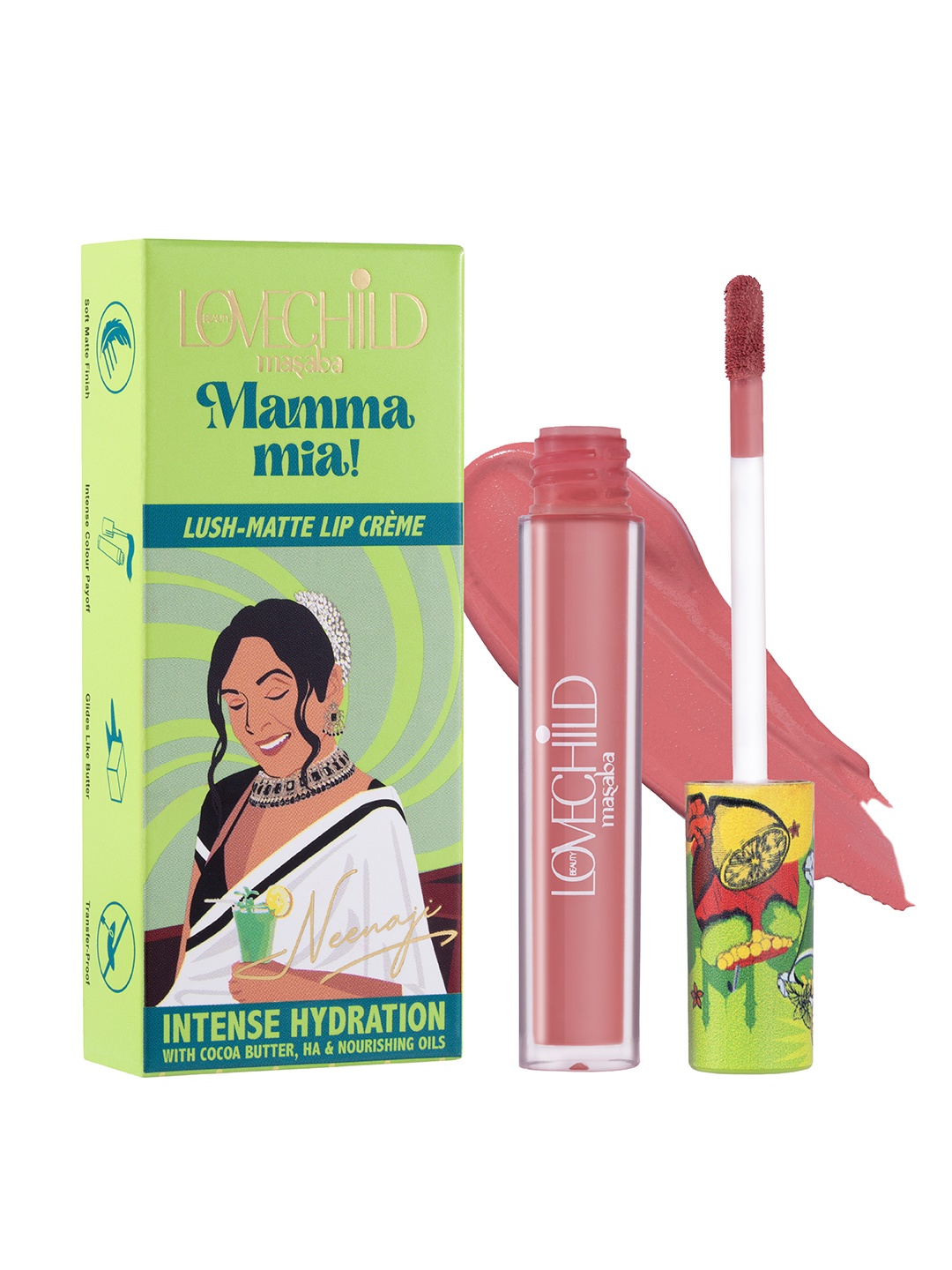 

Lovechild Masaba Mamma Mia Intense Hydration Lush Matte Lip Creme 3ml - Meetha Jaljeera, Pink