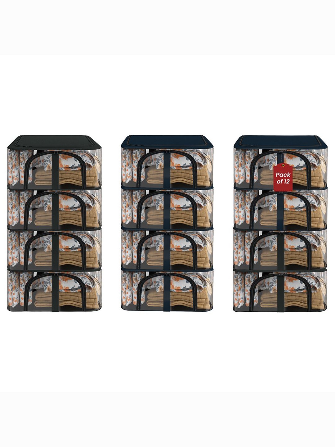 

Kuber Industries Navy Blue 12 Pieces Regular Drawer Organisers