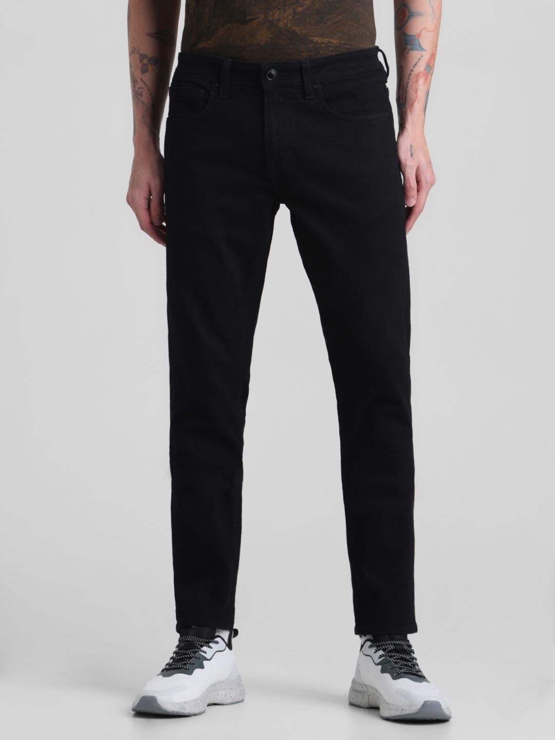 

Jack & Jones Men Regular Fit Mid-Rise Stretchable Cotton Jeans, Black