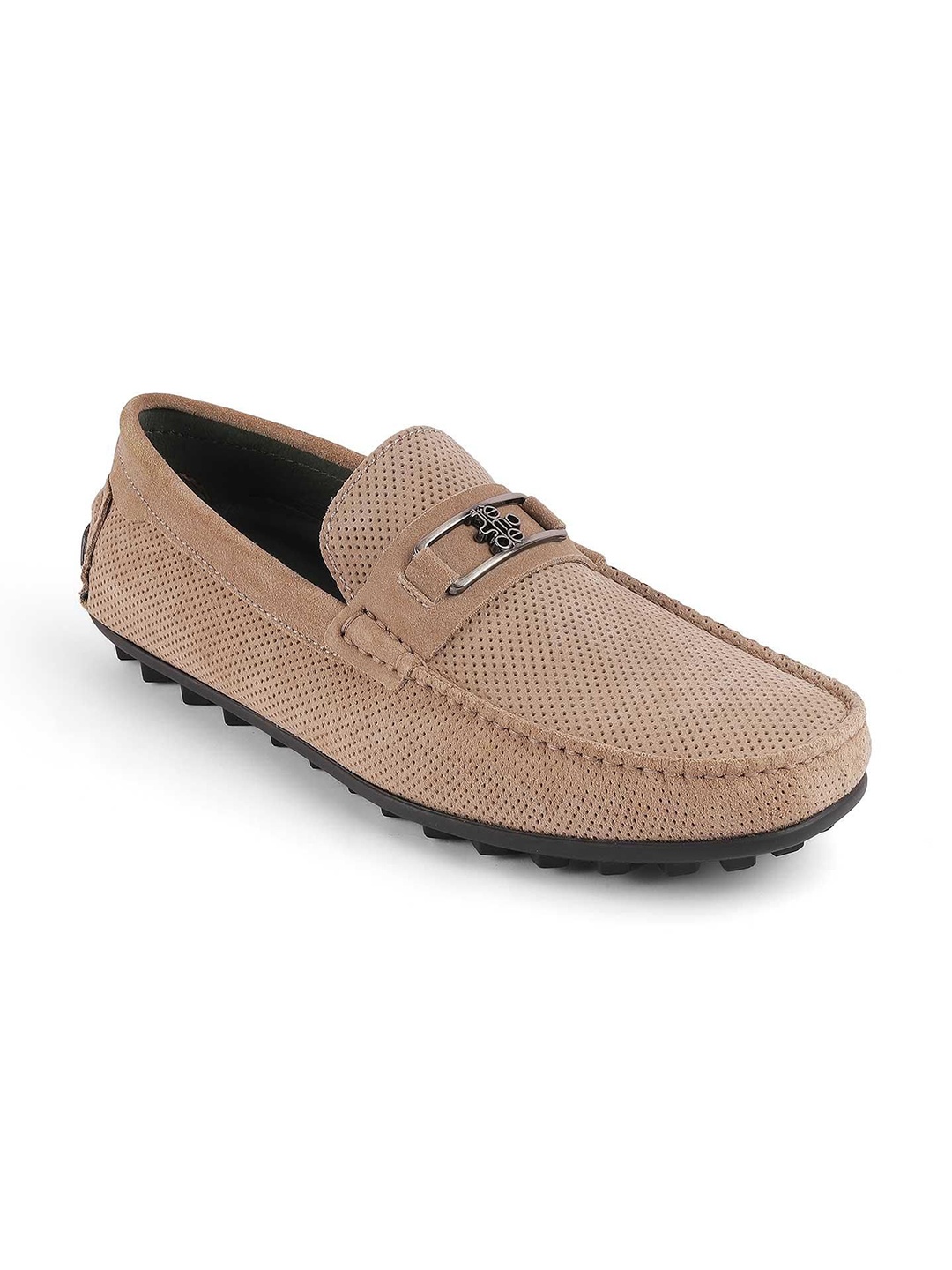 

Tresmode Men Round Toe Slip-On Driving Shoes, Beige
