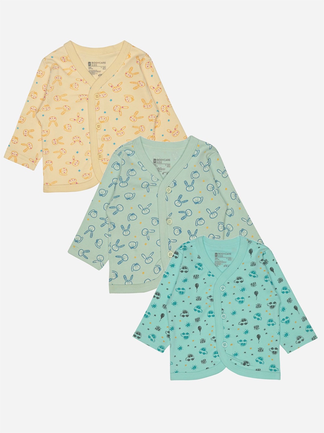 

Bodycare Infant Pack Of 3 Assorted Cotton Conversational Printed Jhablas