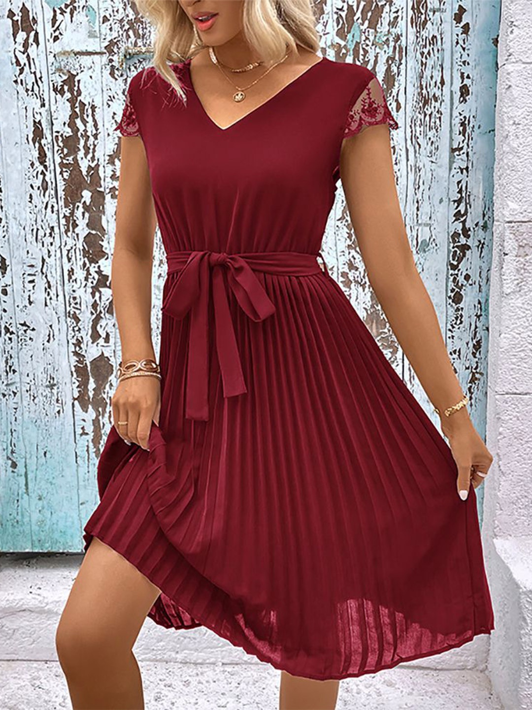 

StyleCast x Revolte Women A-Line Dress, Maroon