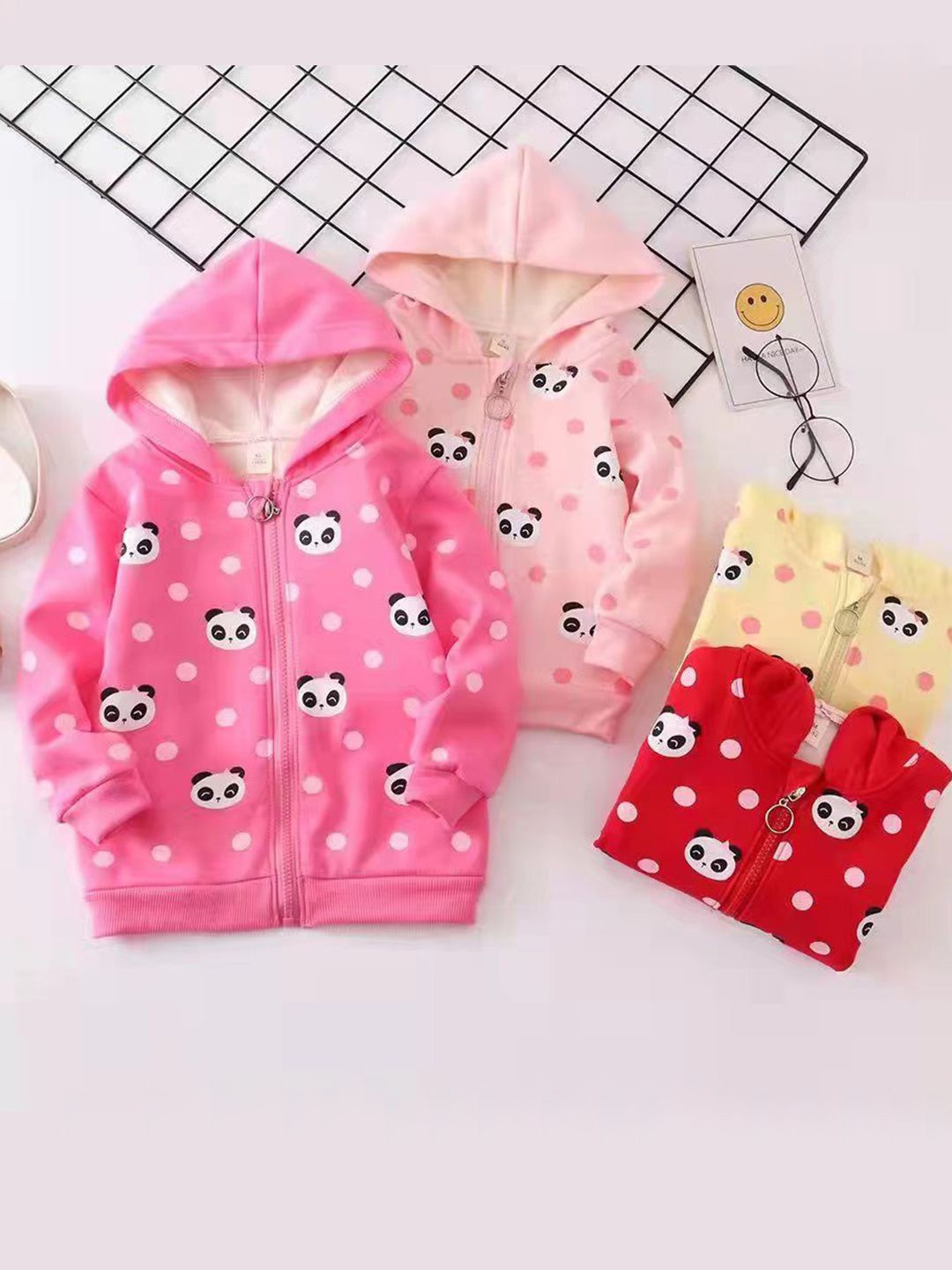 

Bold N Elegant Girls Pack of 2 Panda Printed Hooded Sweatshirt, Pink