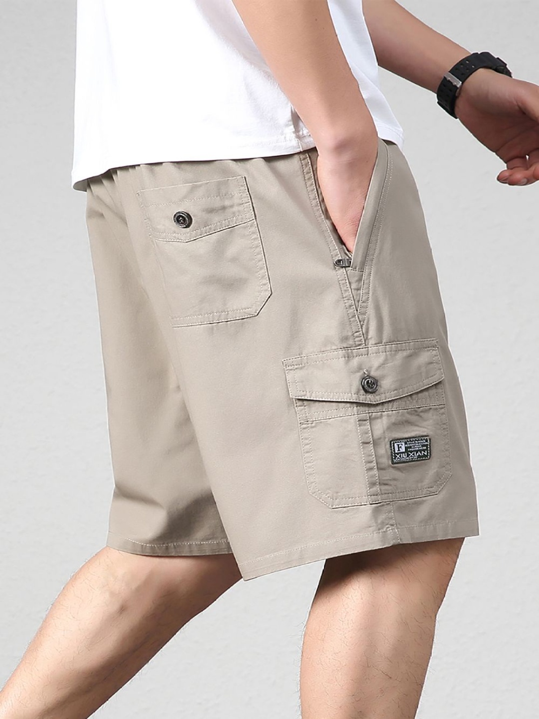 

StyleCast x Revolte Men Regular Fit Mid-Rise Cotton Shorts, Grey