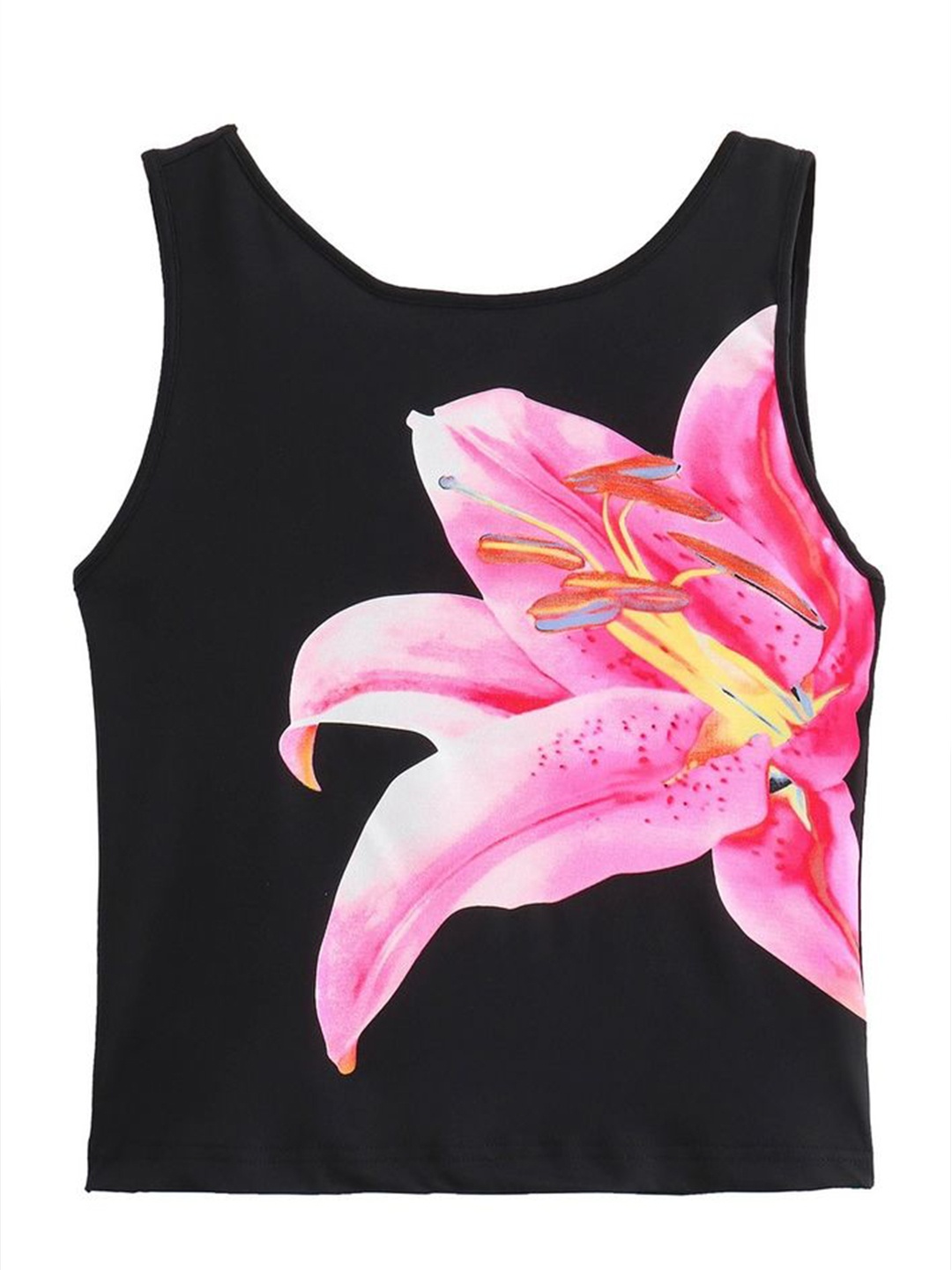 

LULU & SKY Women Floral Printed Tank Top, Black