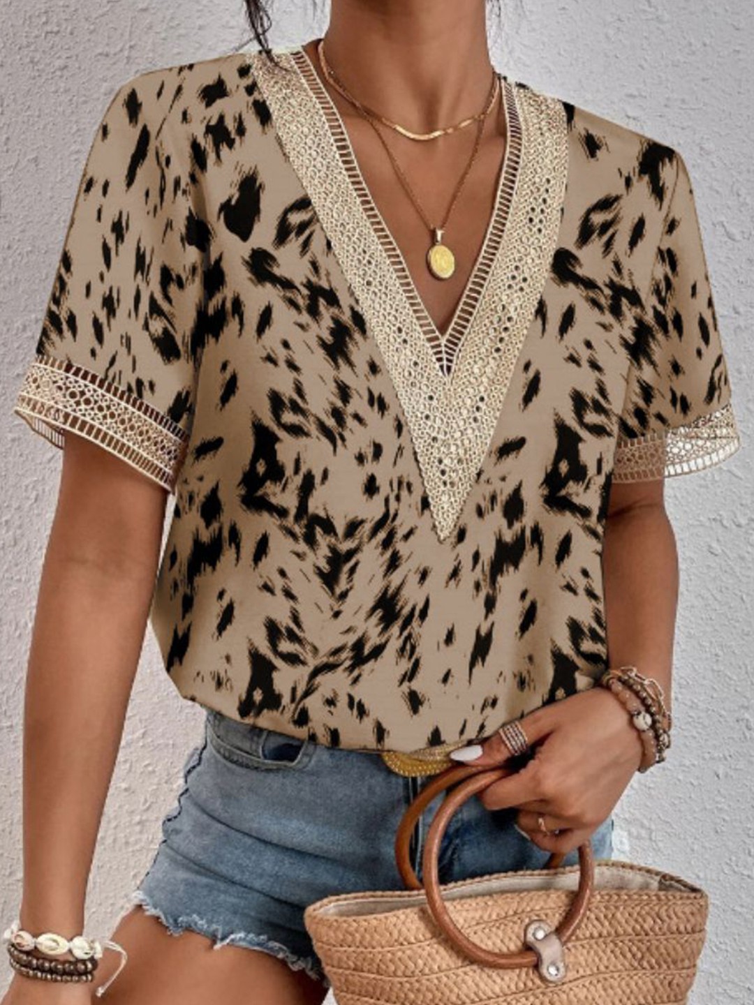 

StyleCast Women Animal Printed Regular Top, Brown