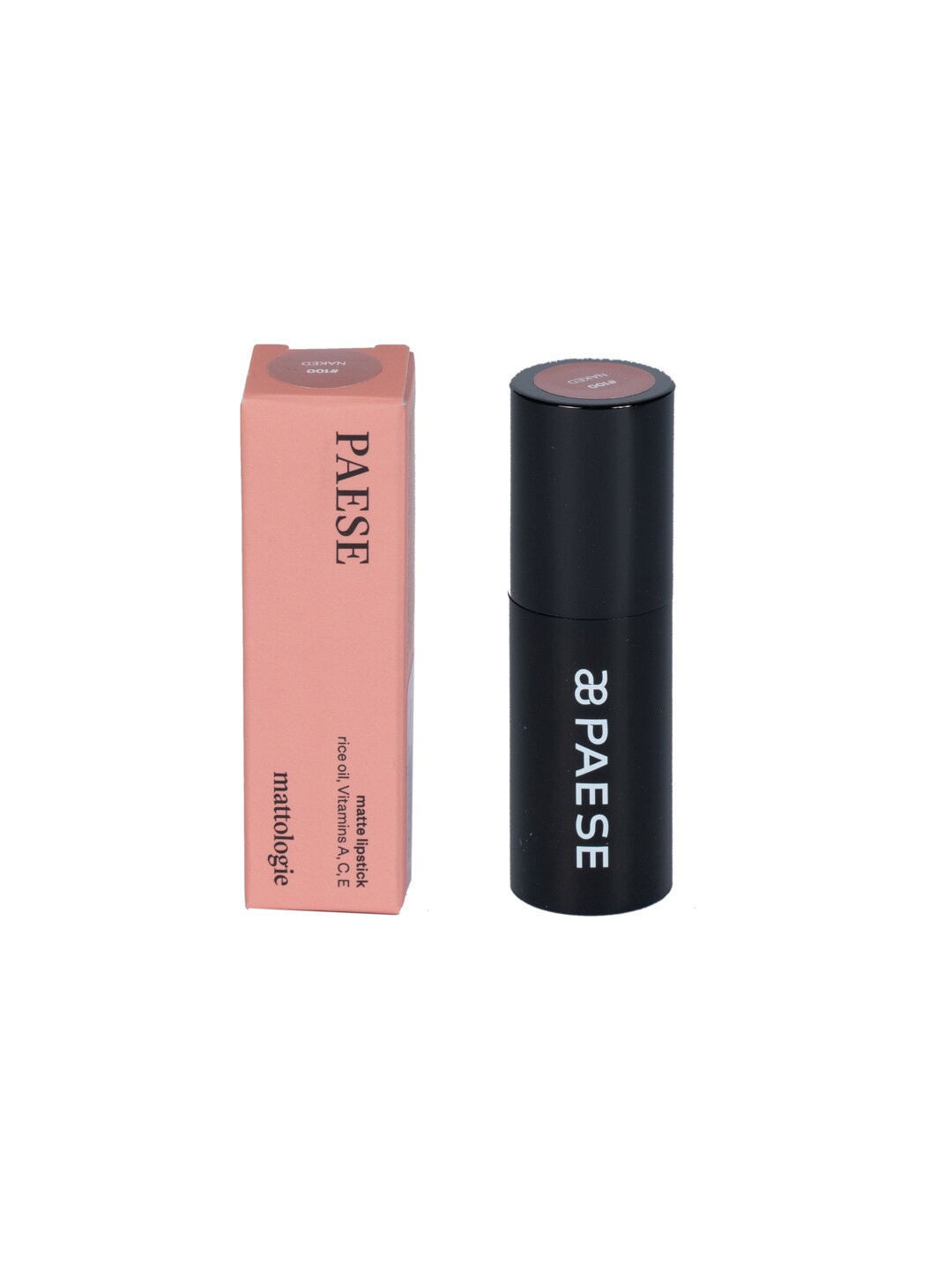 

Paese Cosmetics Mattologie Matte Lipstick with Rice Oil 4.3 g - Naked 100, Brown