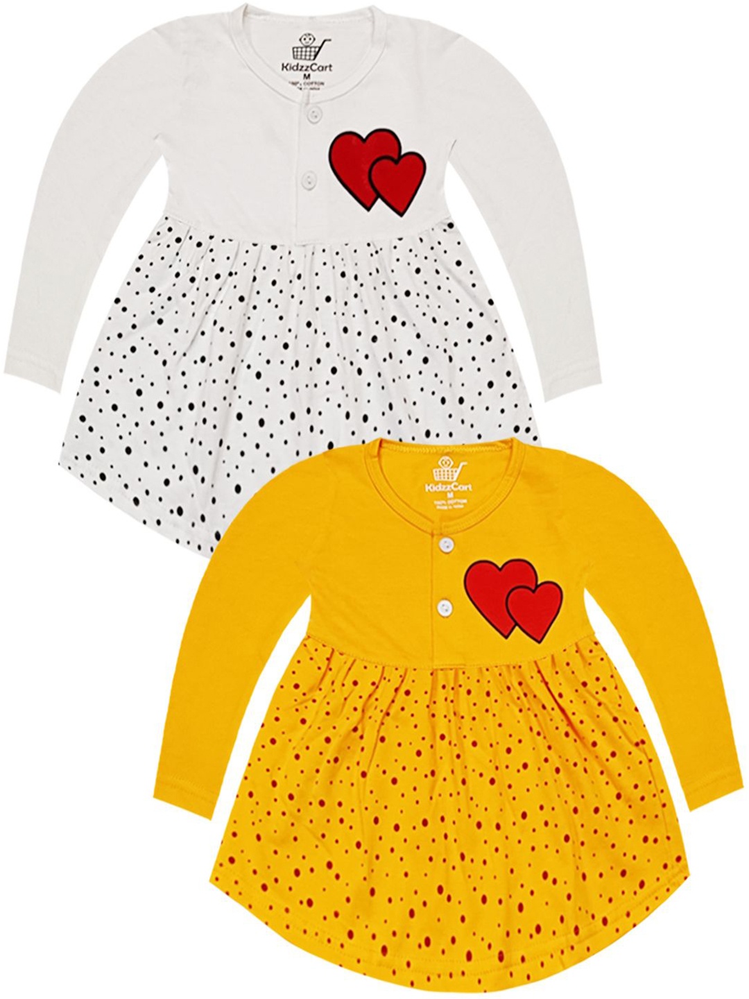 

KidzzCart Girls Polka Dots Printed Fit & Flare Dress, Multi