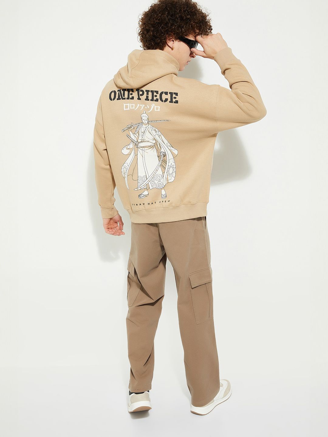 

MAX URB_N Men One Piece Printed Hooded Sweatshirt, Brown