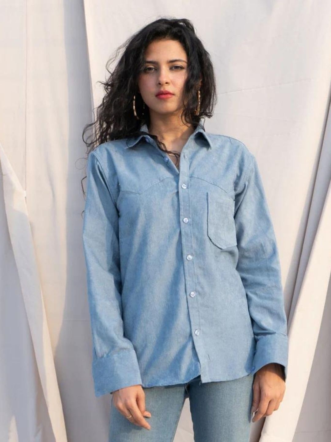 

HEY MISSY Women Comfort Regular Fit Casual Shirt, Blue