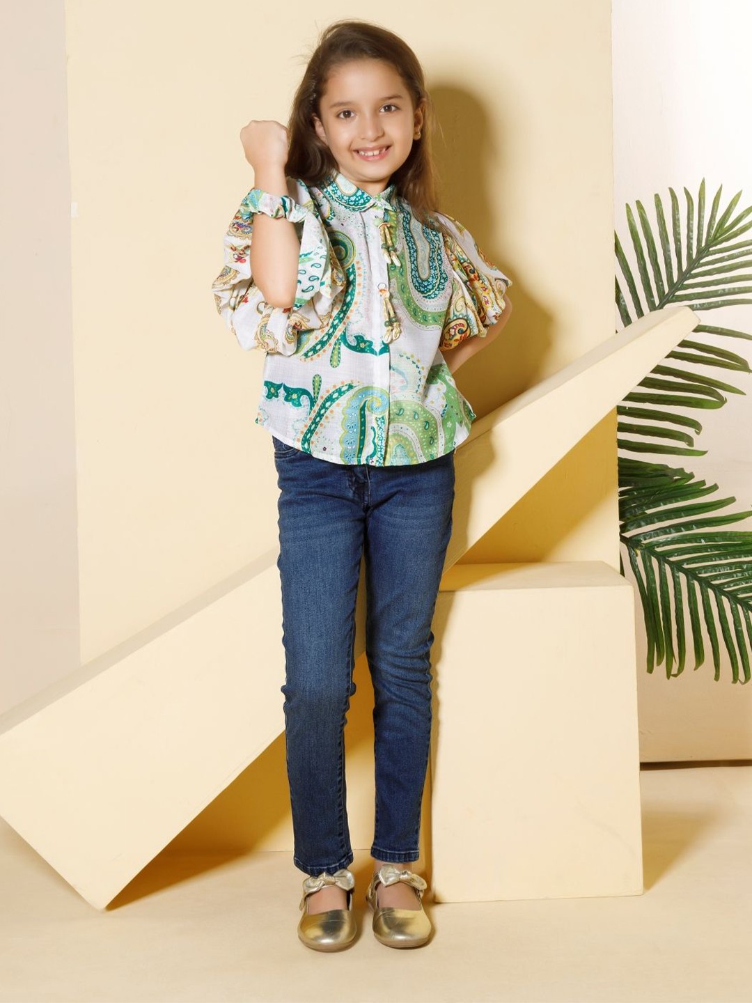 

Peppermint Girls Floral Shirt Style, Green