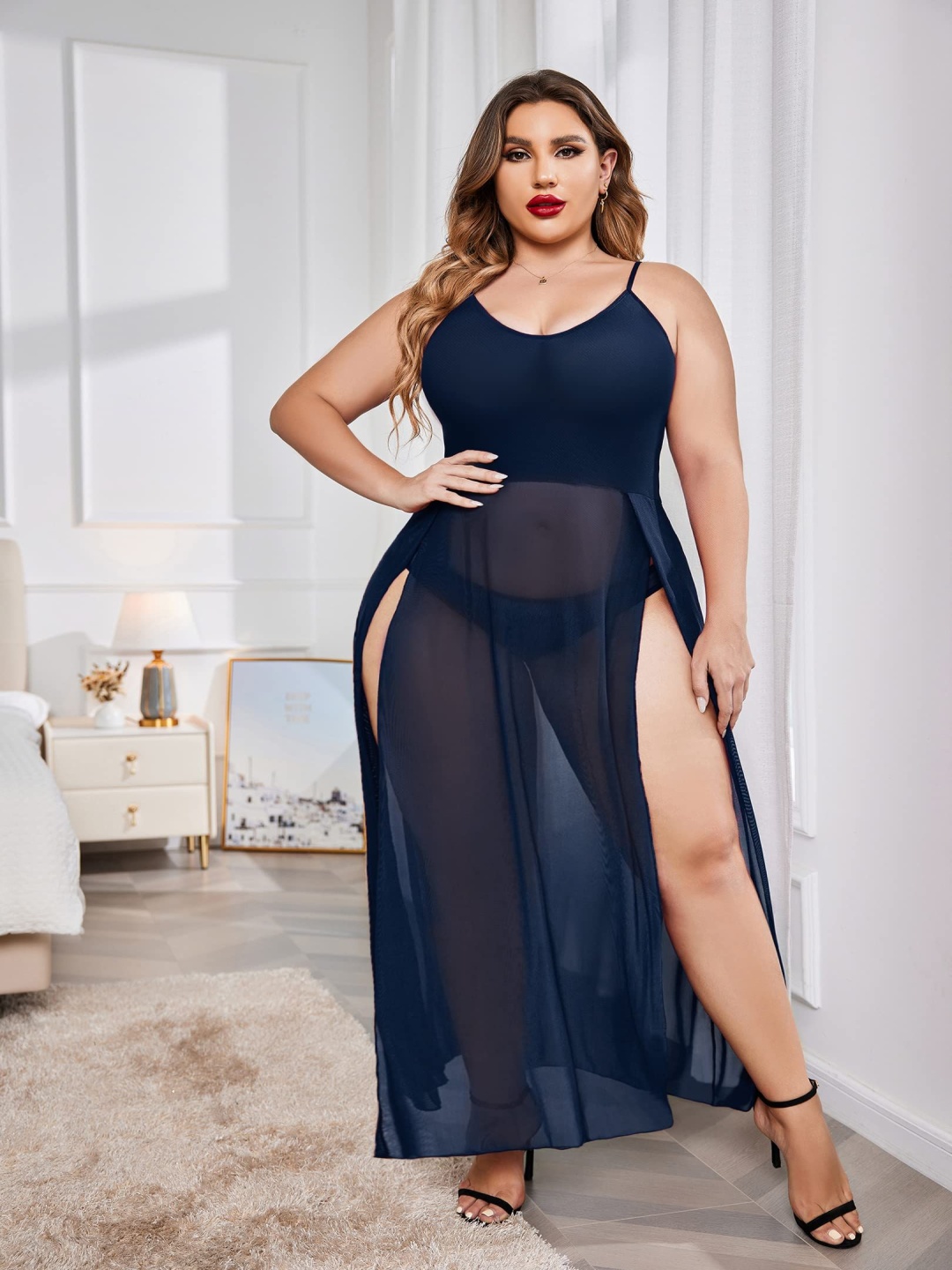 

Beera Women Shoulder Straps Baby Doll, Navy blue