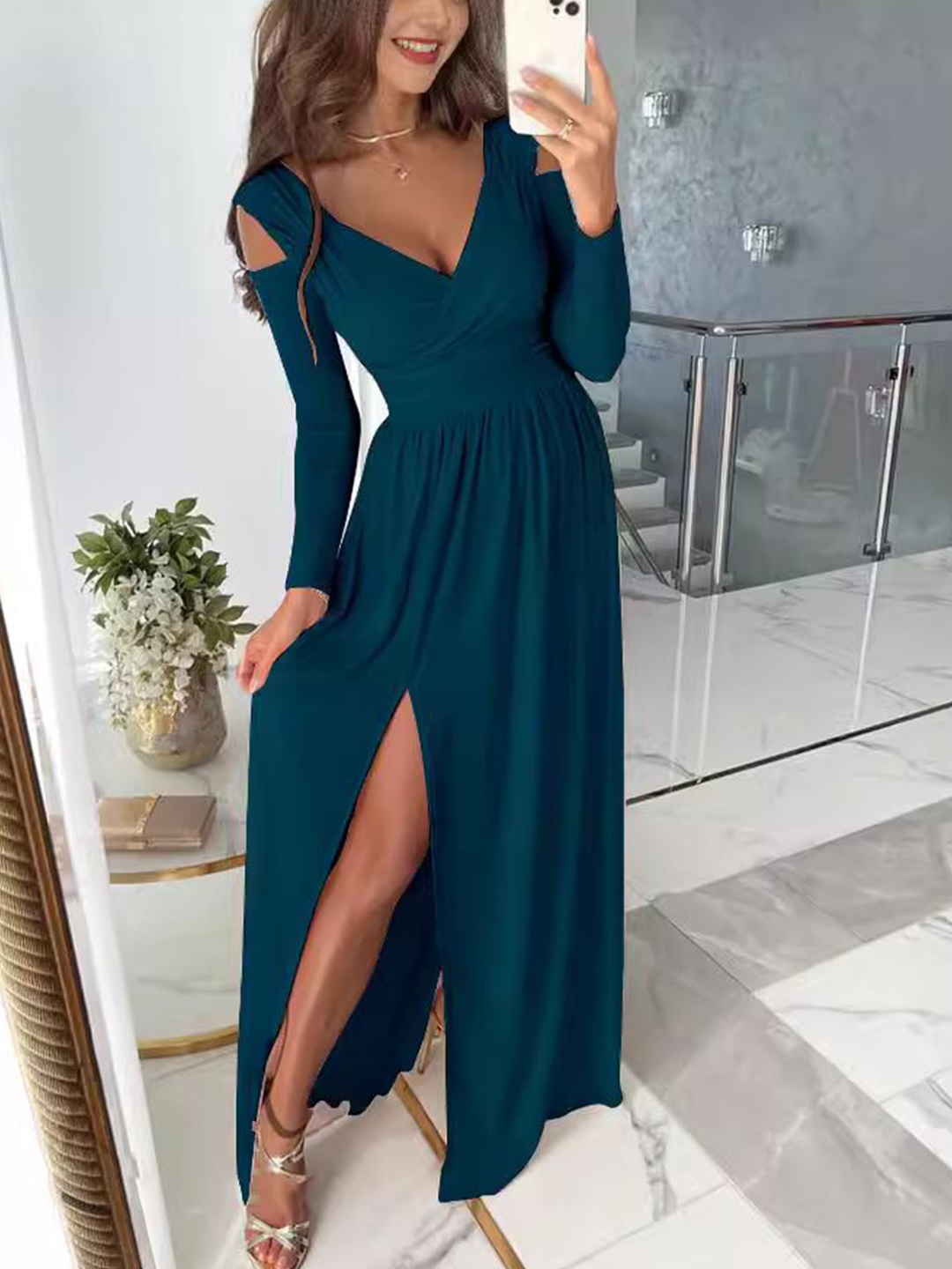 

StyleCast Women Wrap Maxi Dress, Teal