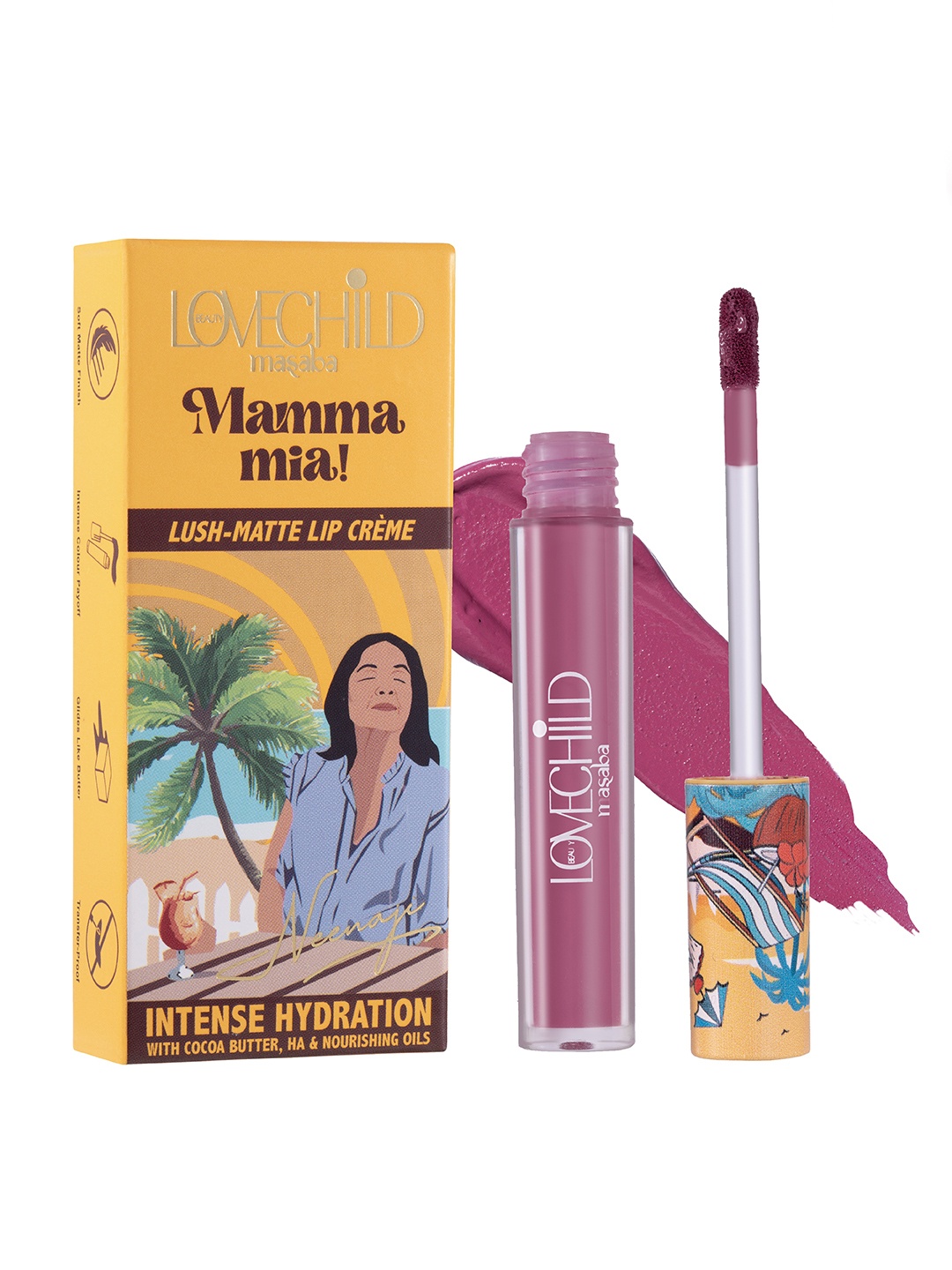 

Lovechild Masaba Mamma Mia Intense Hydration Lush Matte Lip Creme 3ml - Jamun Cooler, Peach