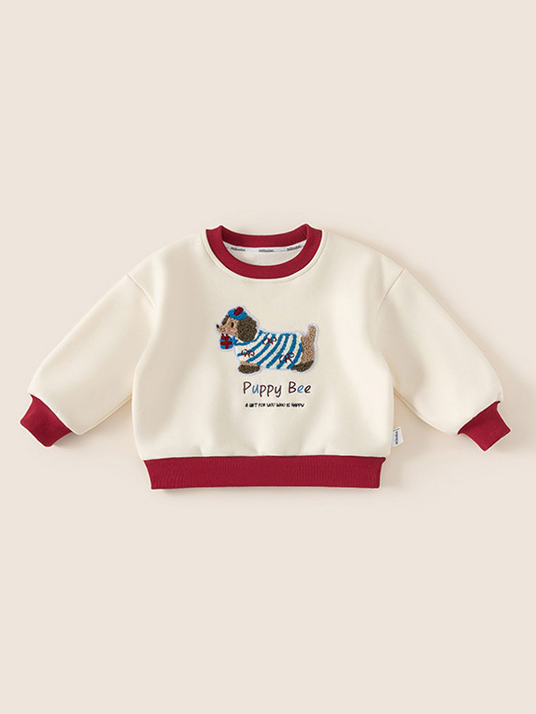 

LULU & SKY Girls Self Design Printed Sweatshirt, Beige