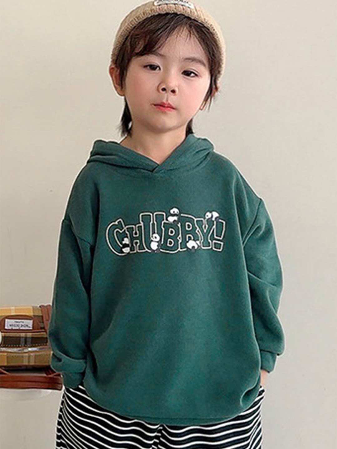 

LULU & SKY Boys Hooded Pullover Sweatshirt, Green