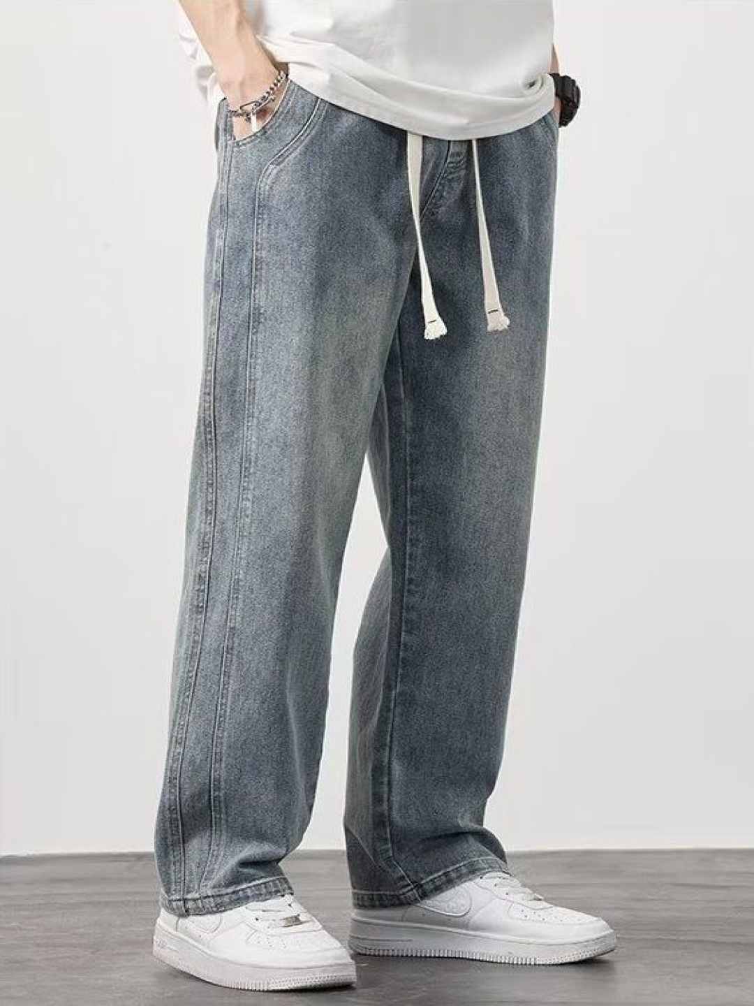 

StyleCast Men Cotton Straight Fit Jeans, Grey