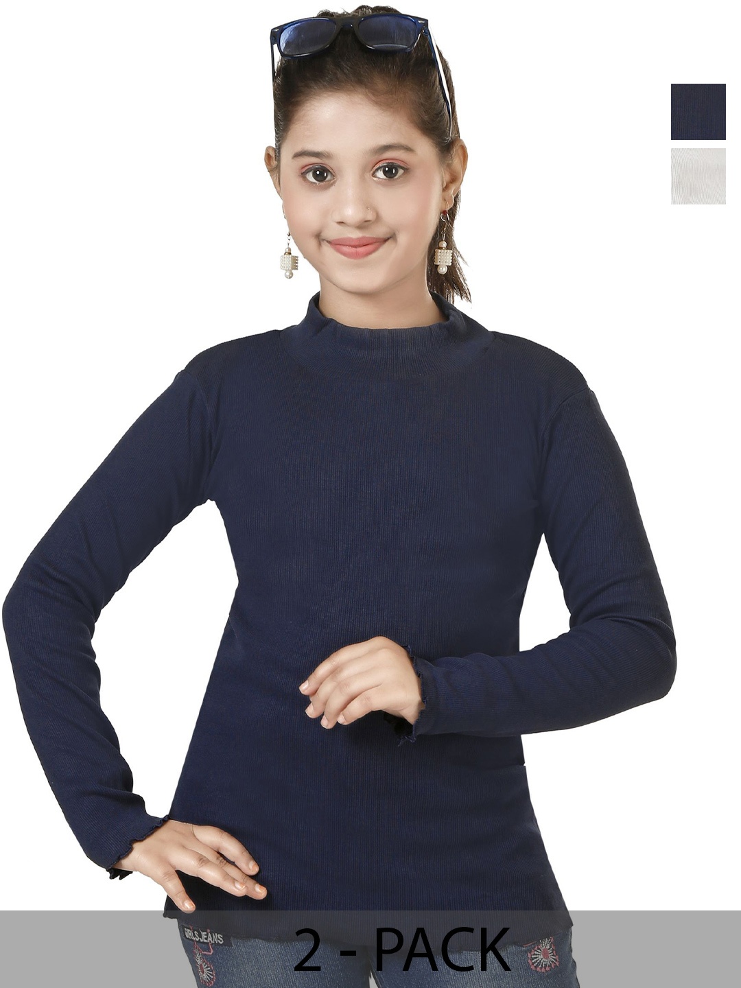 

ZADMUS Girls Pack of 2 Tube Top, Blue