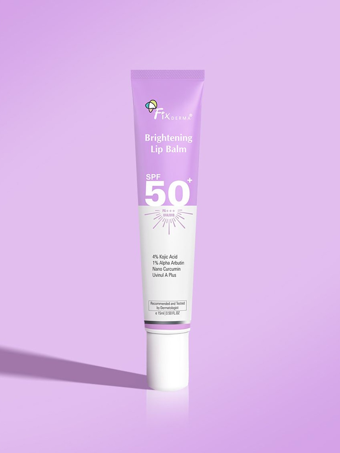 

FIXDERMA 4% Kojic Acid SPF 50+PA+++ Brightening LipBalm With 1%Alpha Arbutin 15ml - Purple