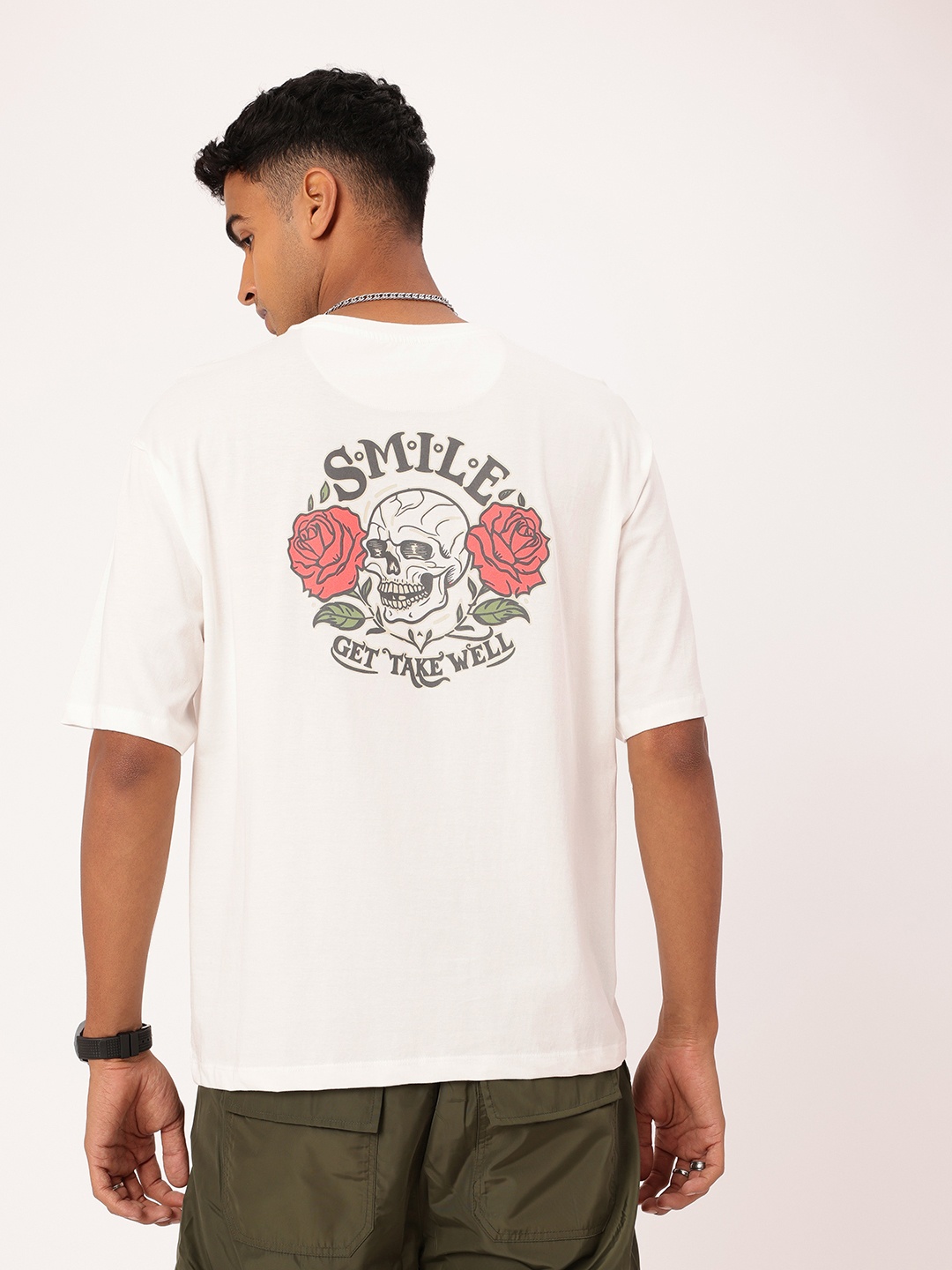 

Kook N Keech Urban Edge Printed Oversized T-shirt, White