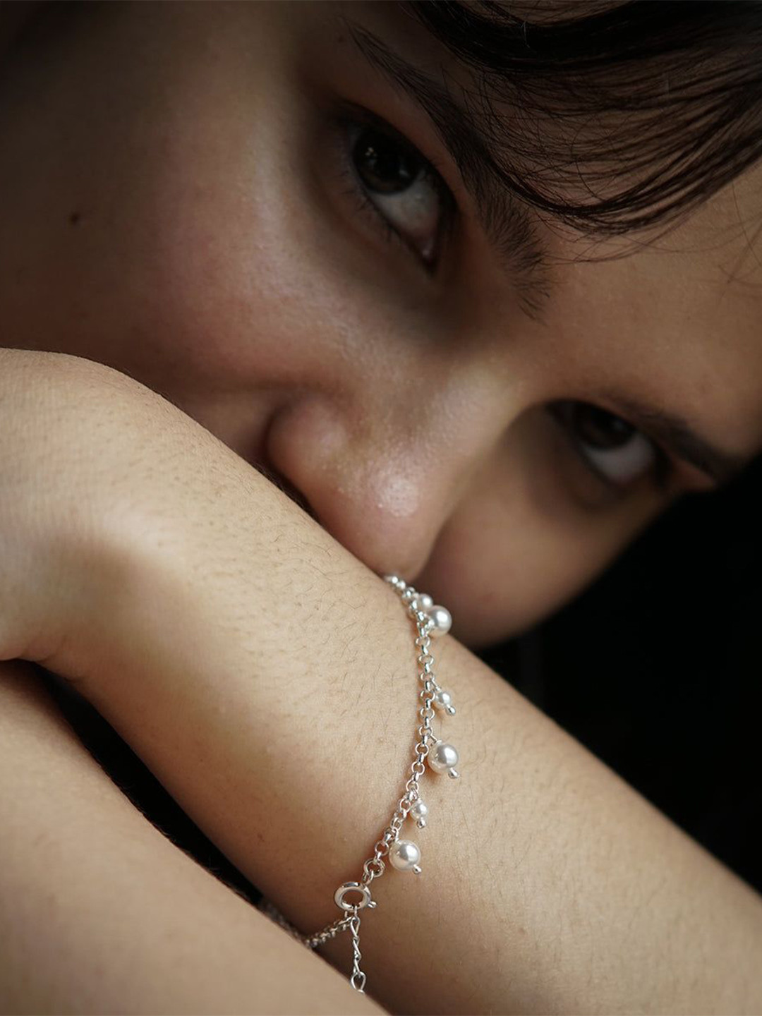 

House of Aadyaa 925 Sterling Silver Chain With Pearls Bracelet