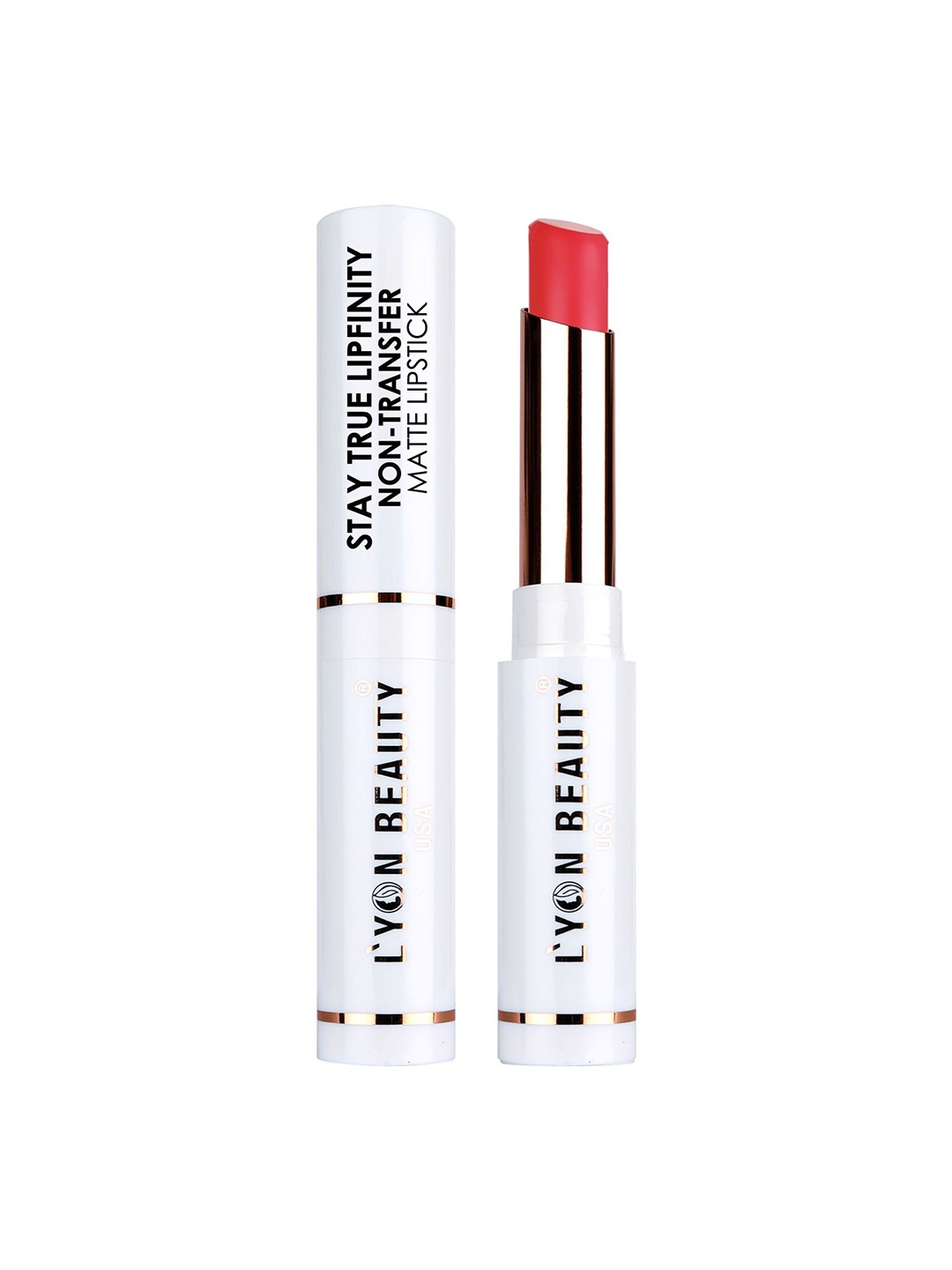 

Lyon Beauty USA Stay Ture Lipfinity Non-Transfer Matte Lipstick- 04 Fuschia Peach- 2.3 gm