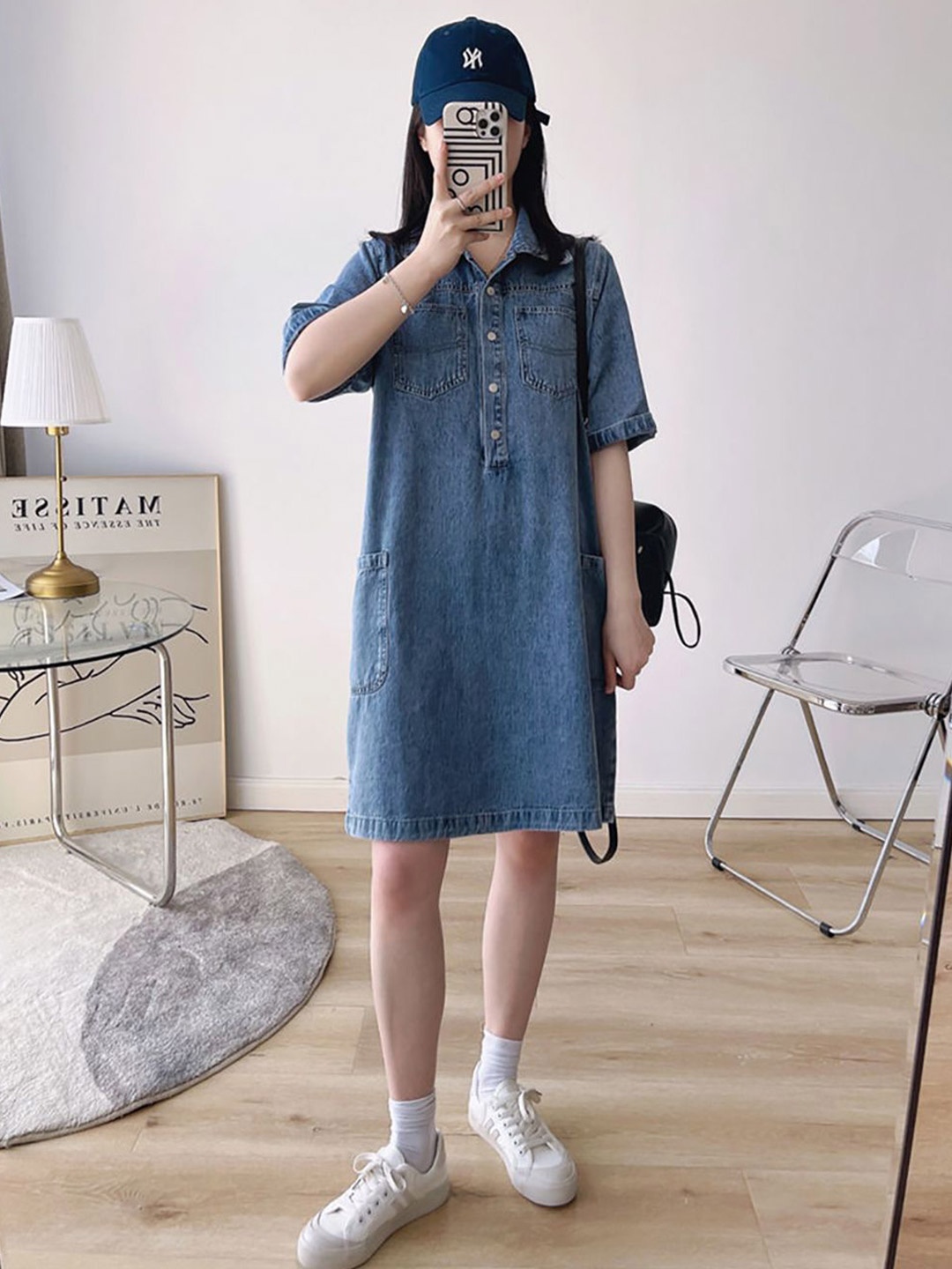 

StyleCast x Revolte Women Shirt Mini Dress, Blue