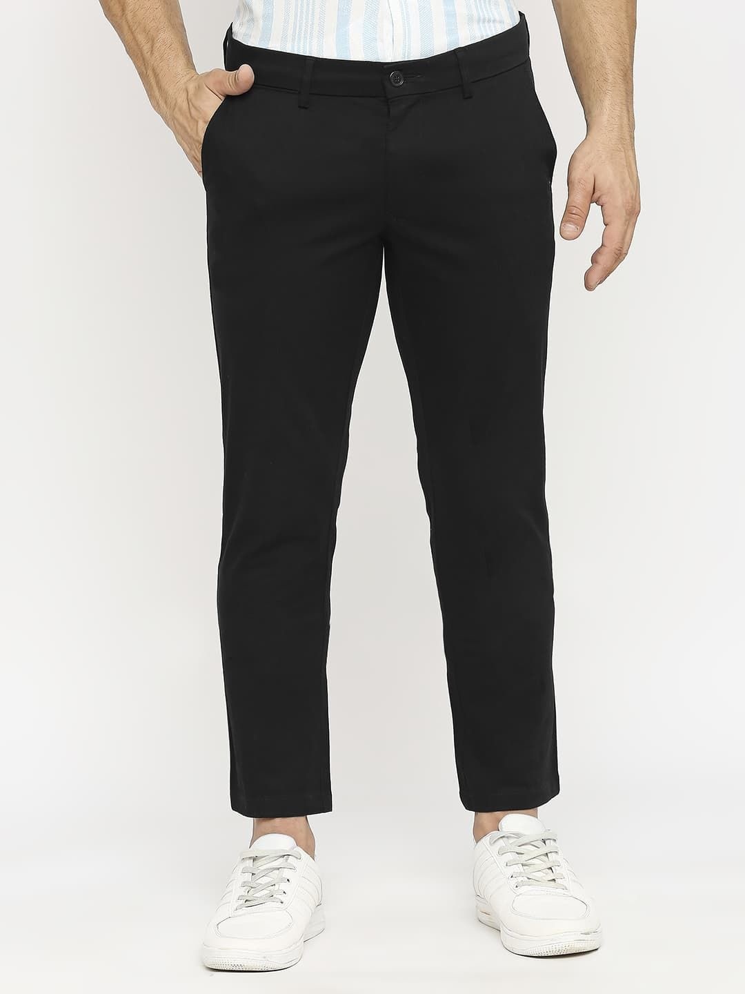 

Basics Men Regular Fit Formal Trouser, Black
