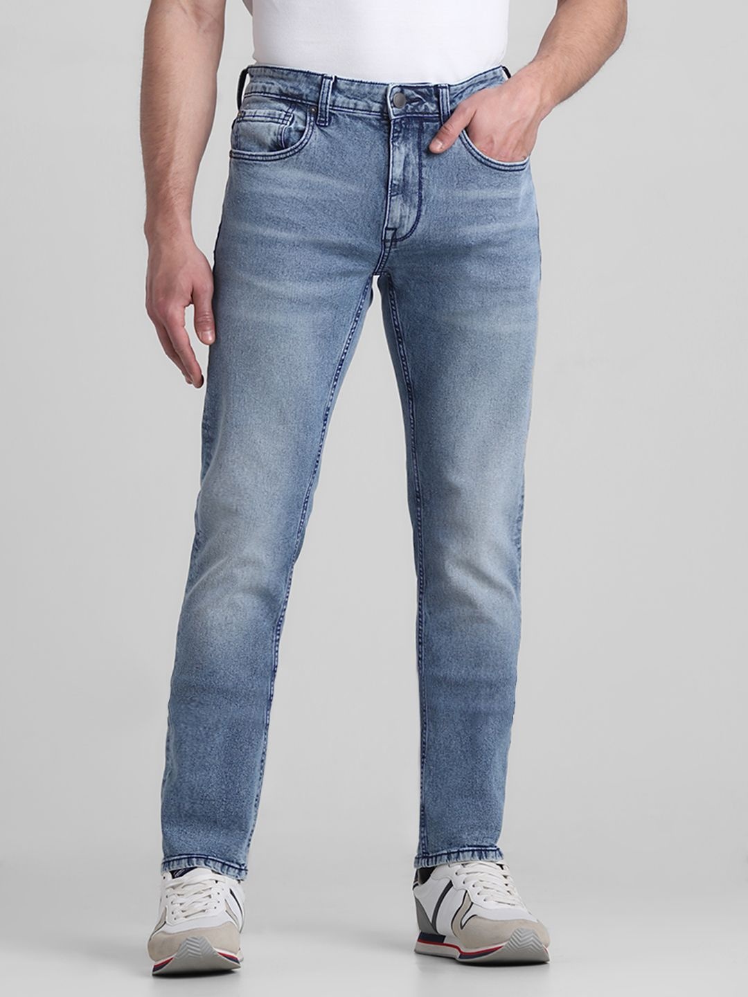 

Jack & Jones Men JJDI Owen Clark Heavy Fade Stretchable Jeans, Blue