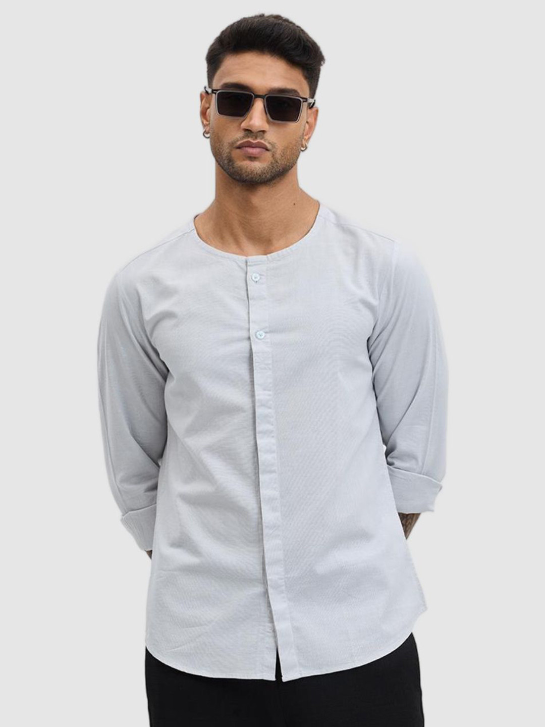

Snitch Men Smart Slim Fit Solid Pure Cotton Casual Shirt, Grey