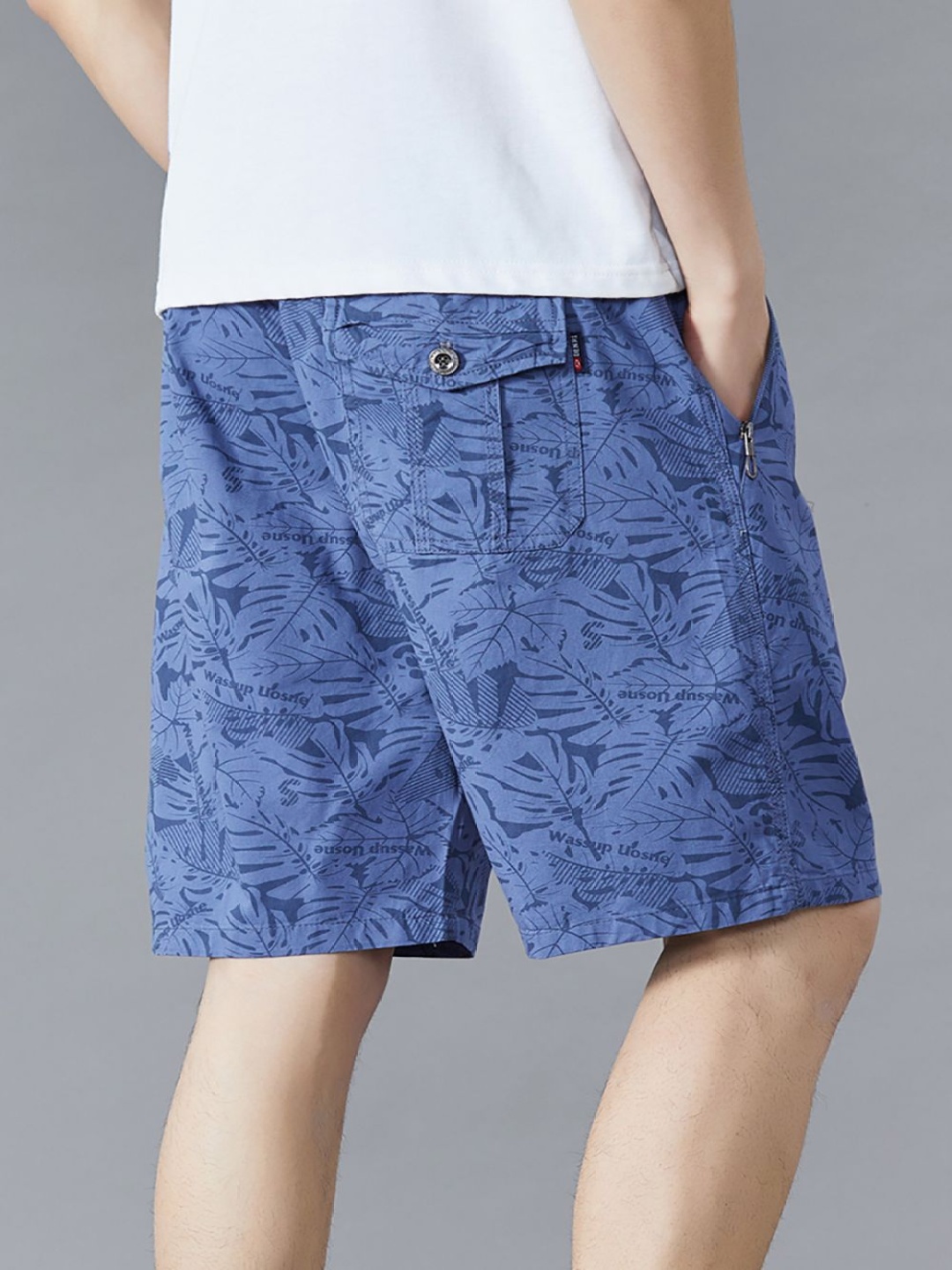 

StyleCast x Revolte Men Printed Cotton Shorts, Blue