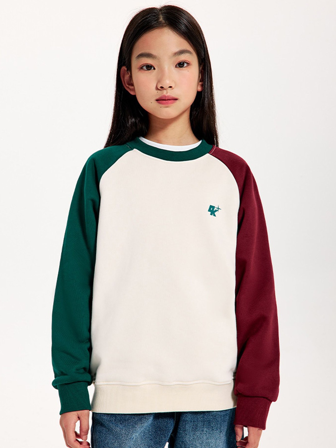 

LULU & SKY Girls Colourblocked Sweatshirt, White