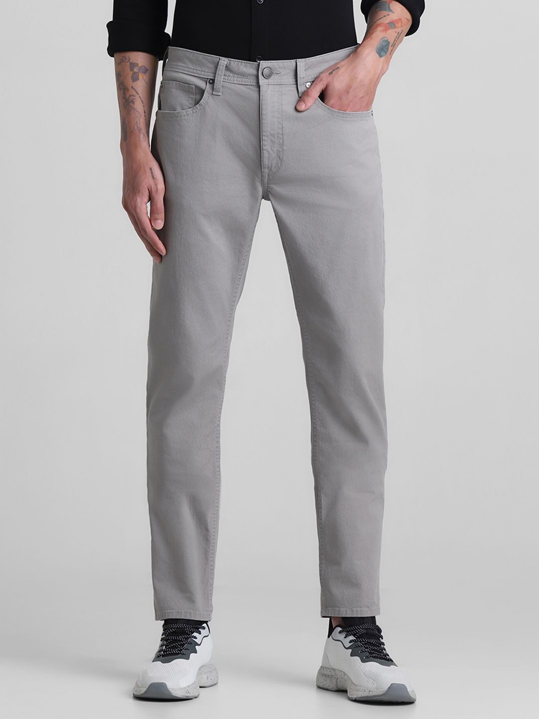 

Jack & Jones Men Regular Fit Chinos Trousers, Grey