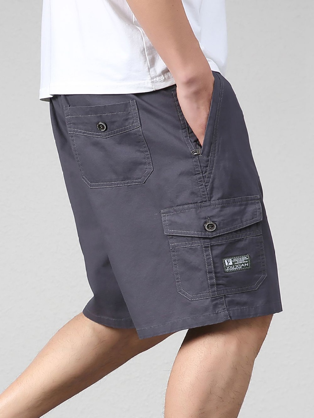 

StyleCast x Revolte Men Mid-Rise Regular Short, Grey