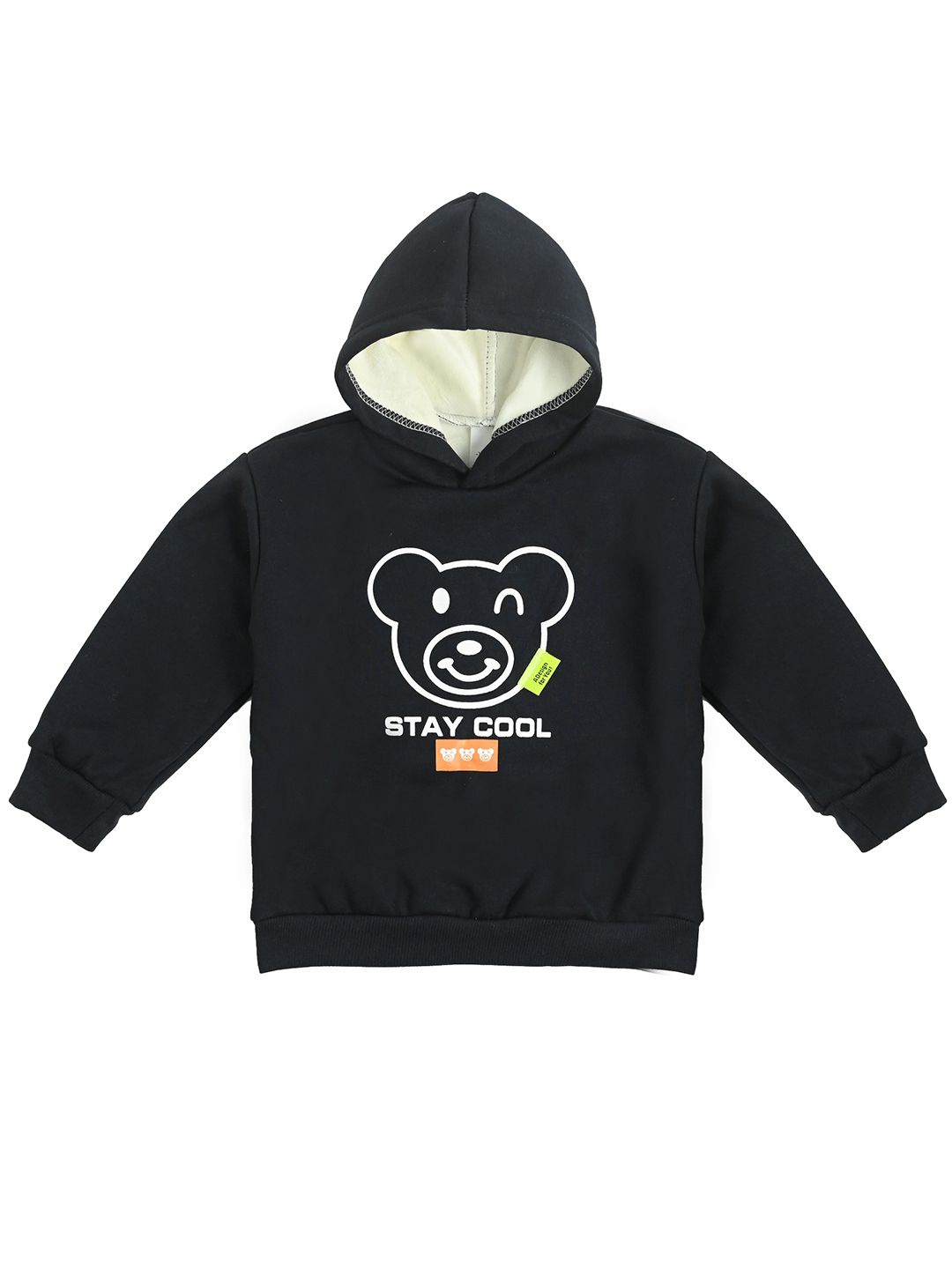 

Bold N Elegant Unisex Kids Printed Hooded Sweatshirt, Black