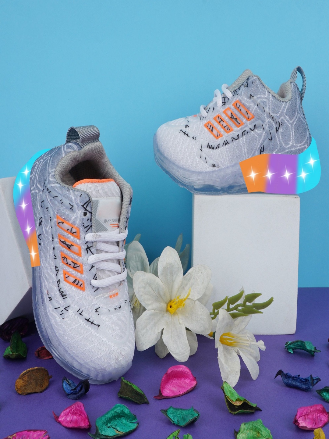 

BAESD Kids Lace-Ups LED Sneakers, White