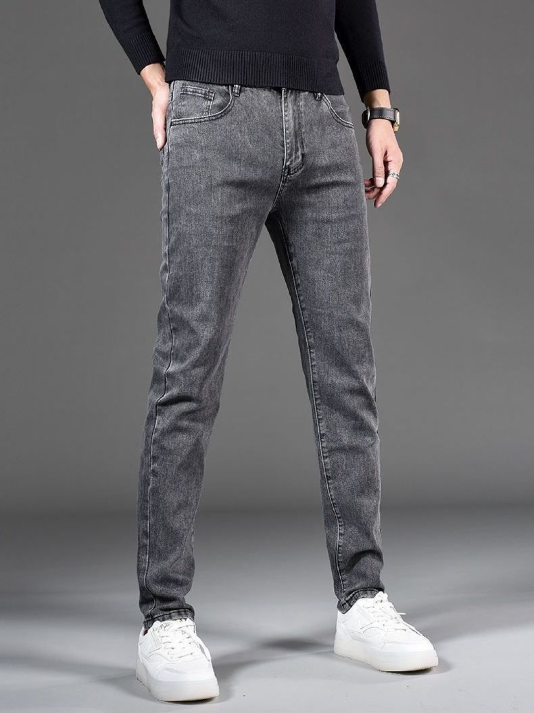 

StyleCast Men Slim Fit Mid-Rise Stretchable Jeans, Black