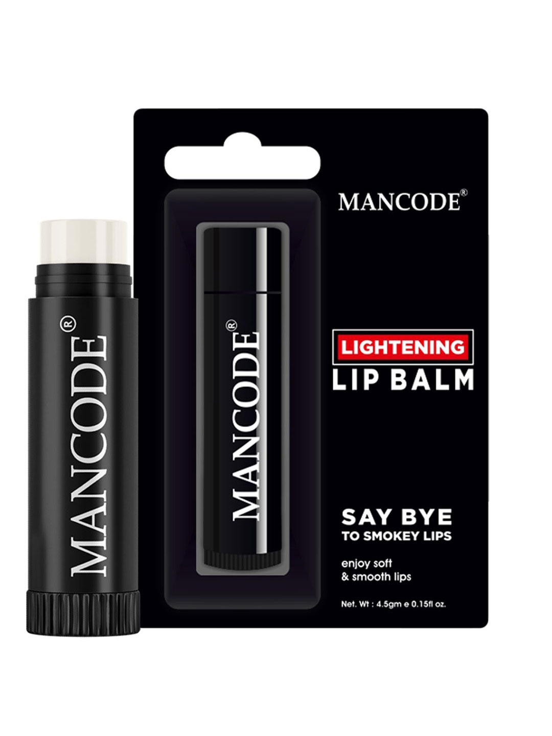 

MANCODE Lightening Lip Balm With Vitamin E & Coconut Oil- 4.5 g, Black