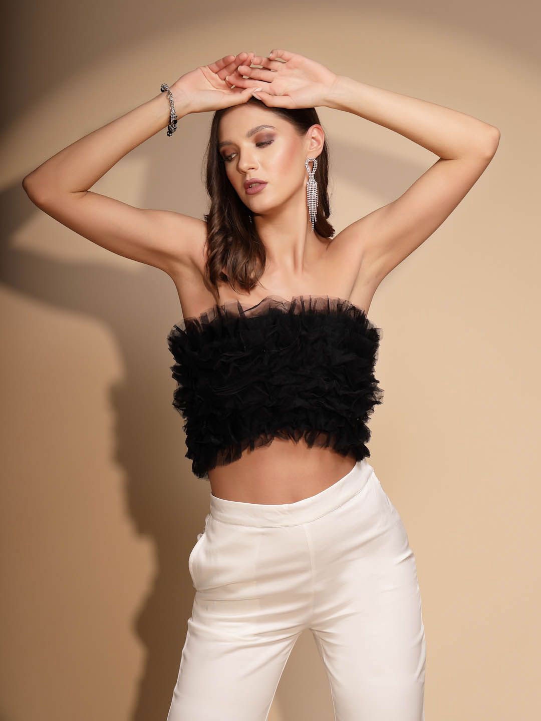 

Global Republic Strapless Cotton Tube Top, Black