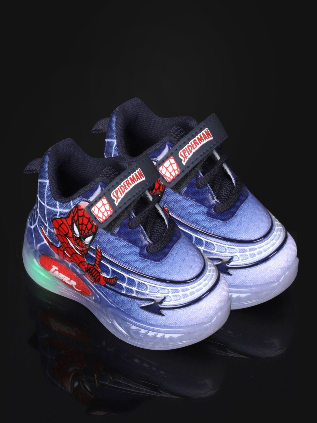 

Happy Feet Kids Spider-Man Printed LED Sneakers, Navy blue