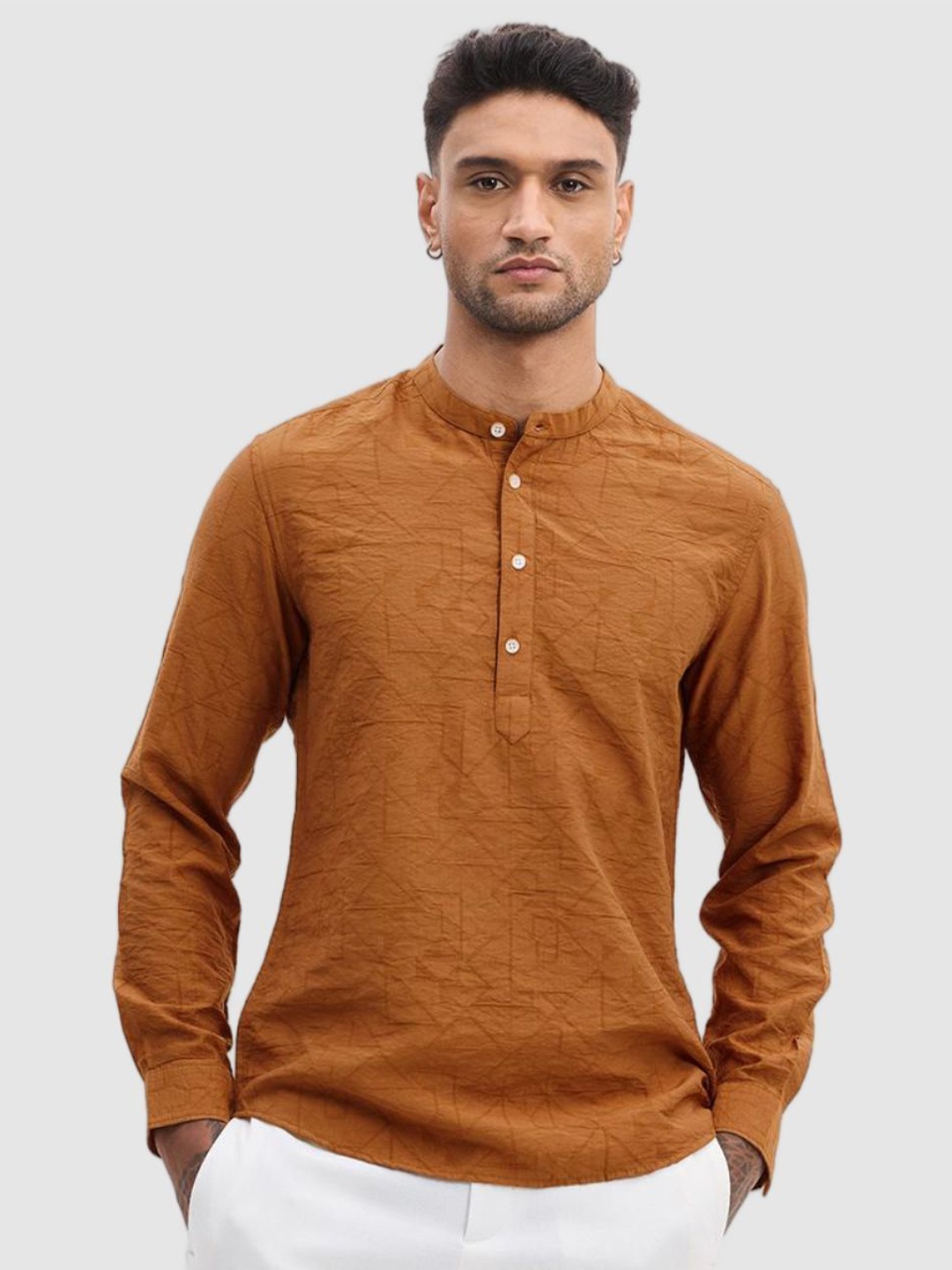 

Snitch Men Smart Slim Fit Opaque Casual Shirt, Rust
