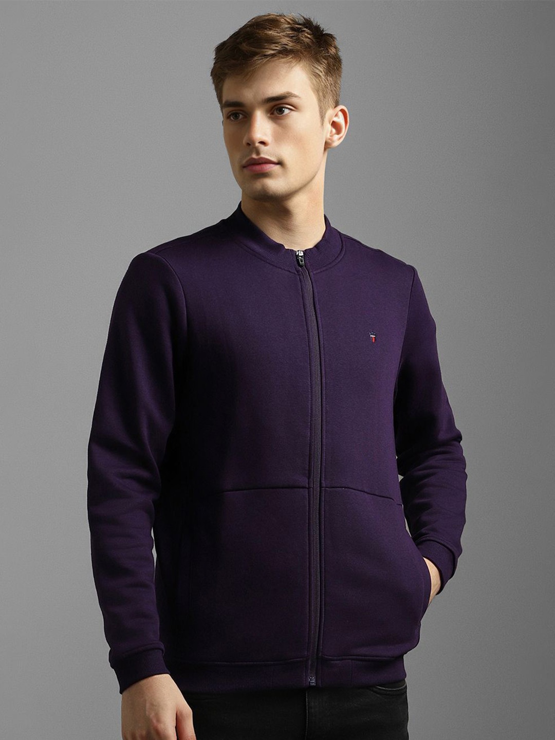 

Louis Philippe Sport Men High Neck Sweatshirt, Purple