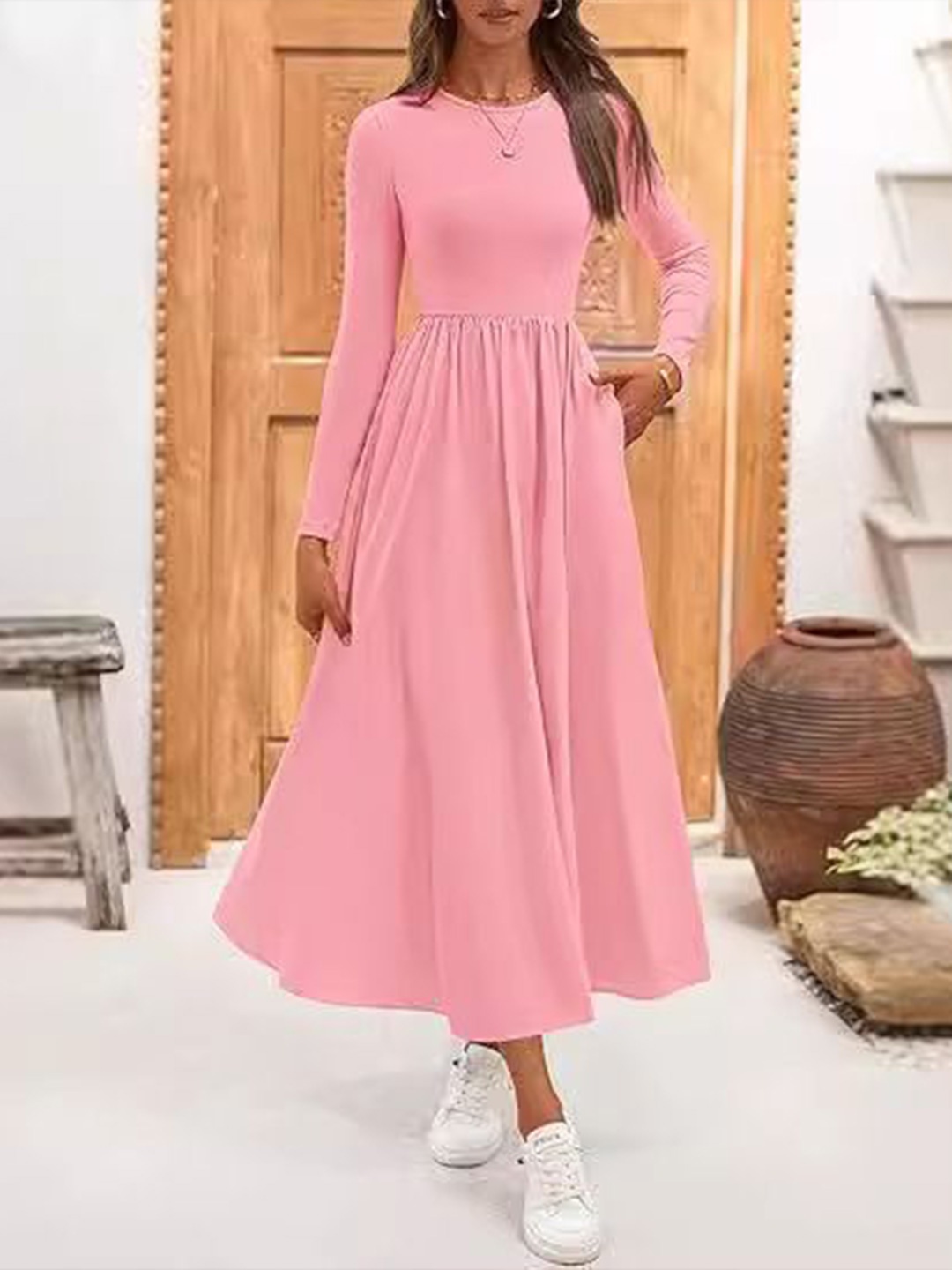 

StyleCast Fit & Flare Midi Dress, Pink