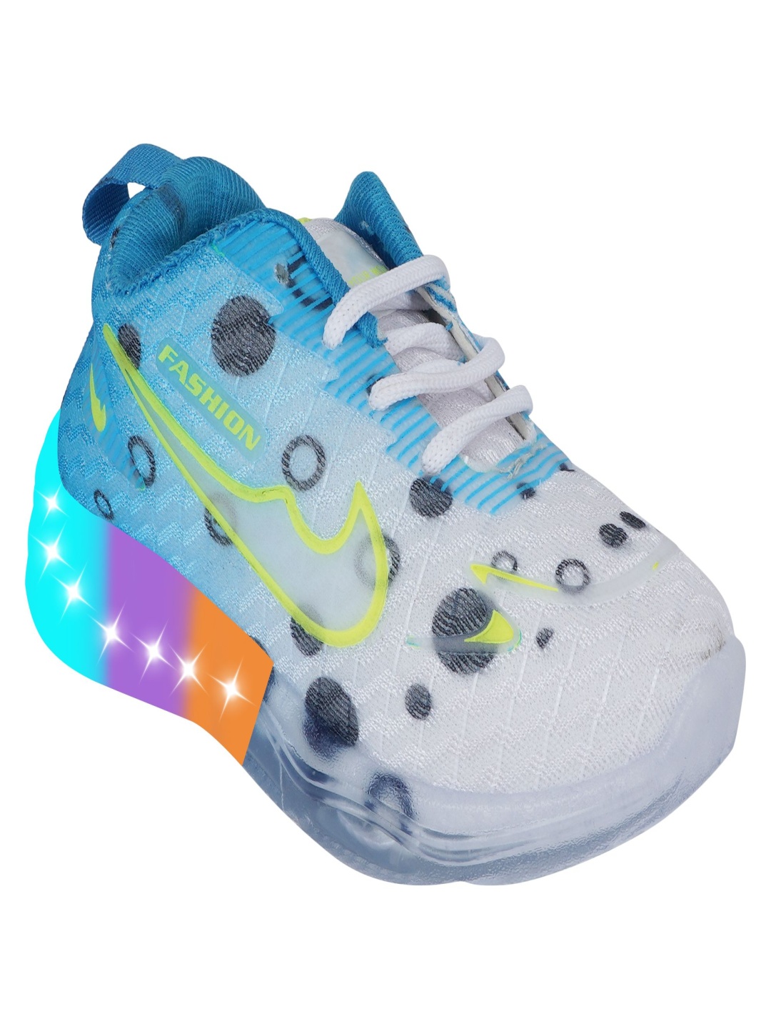 

BAESD Kids Woven Design Led Sneakers, Blue