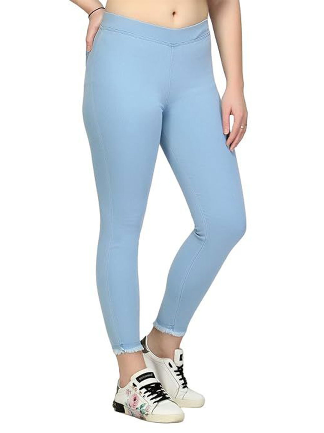 

ZXN CLOTHING Women Slim Fit Cotton Jeggings, Blue