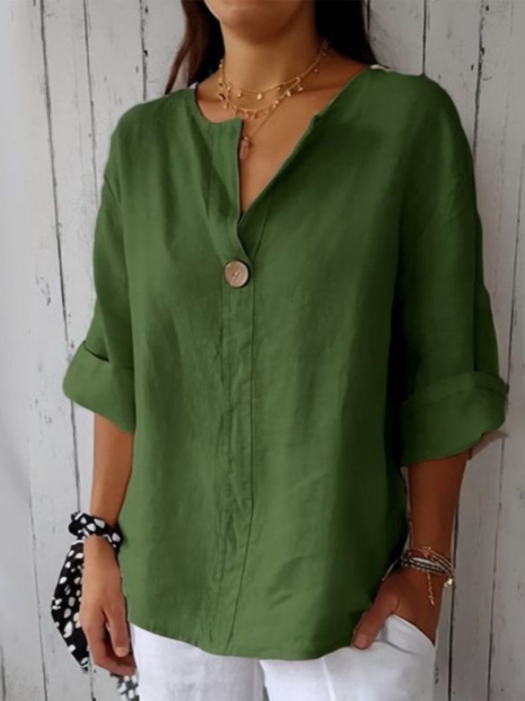 

StyleCast Women Round Neck Top, Green