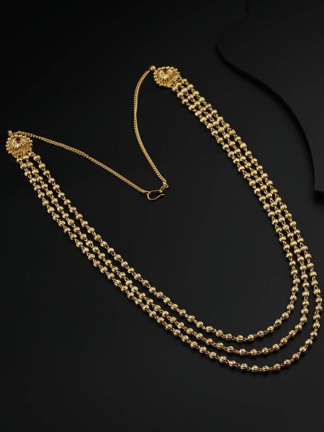

House of Aadyaa Sterling Silver Gold-Plated Layered Necklace