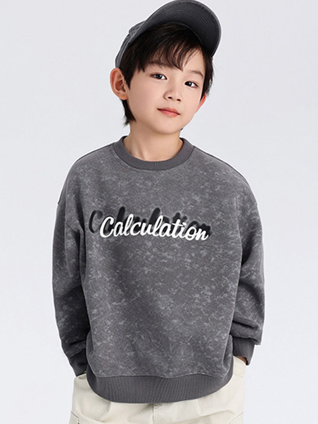 

LULU & SKY Boys Printed Sweatshirt, Grey