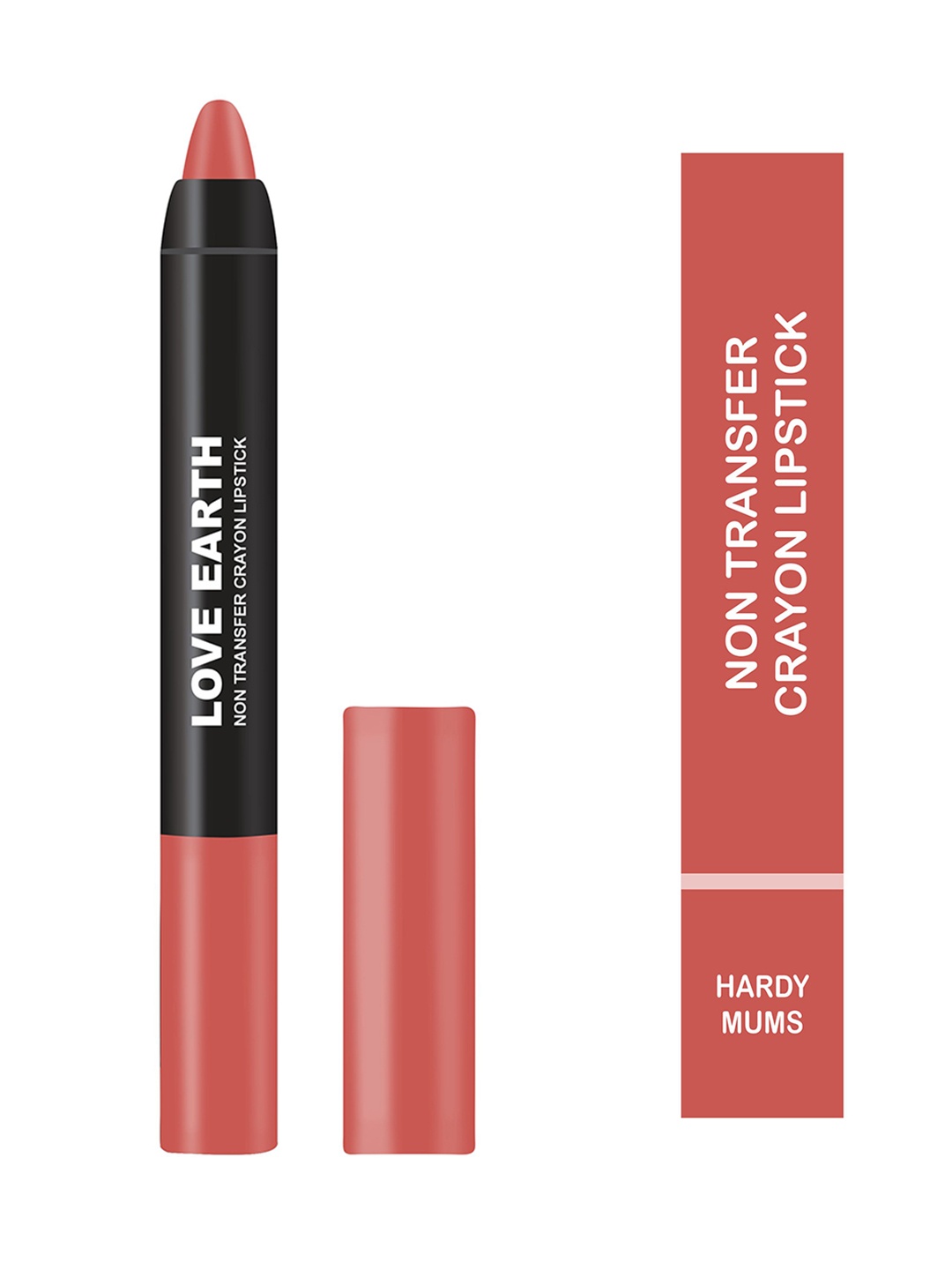 

LOVE EARTH Non Transfer Crayon Lipstick - 3.5 g - Hardy Mums, Peach